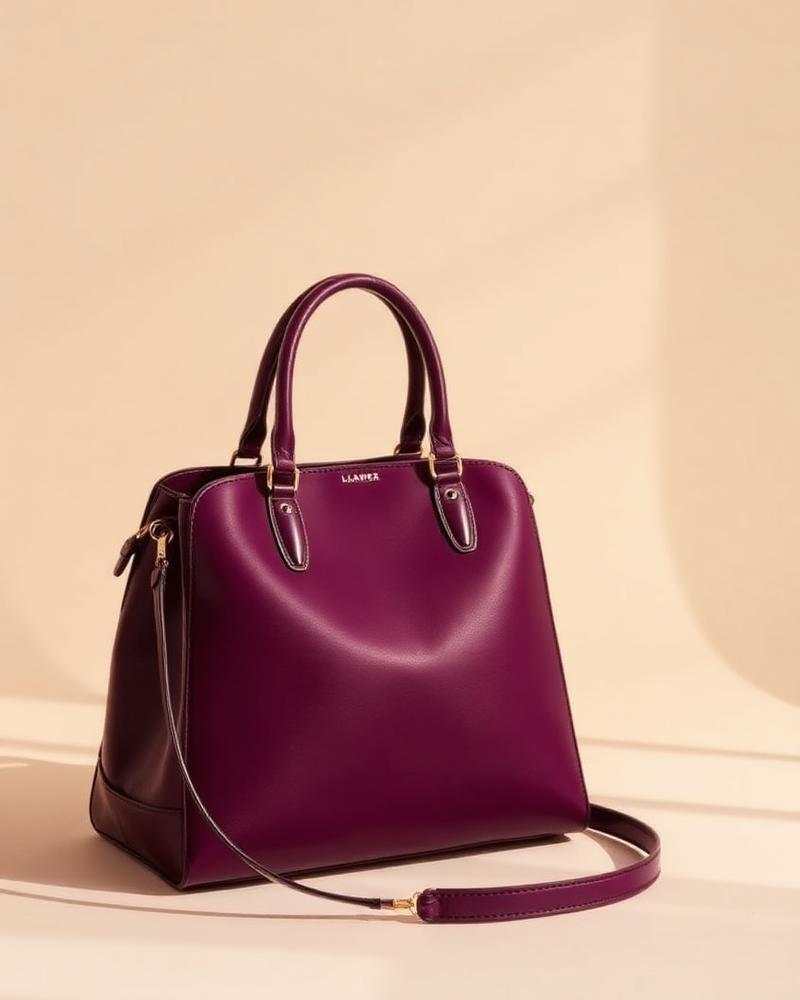 Plum Noir Structured Tote